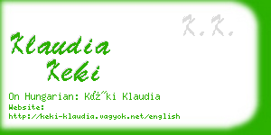 klaudia keki business card